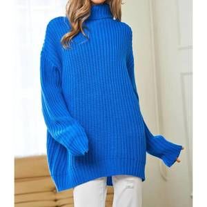 NEW DAVI & DANI turtle neck bell sleeves sweater top in ocean blue